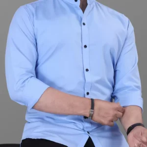Men Regular Fit Solid Collar Casual Shirt
