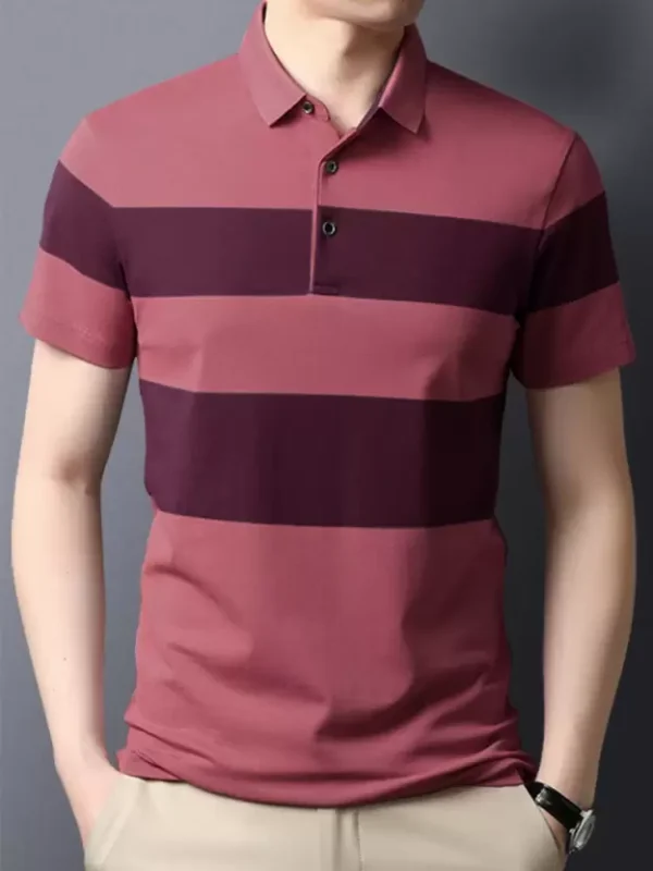 Men Striped Cotton Blend T-Shirt